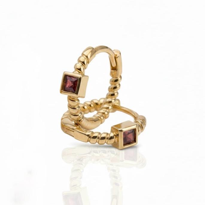 Candongas TRENZADO PIEDRA TOPACIO #07