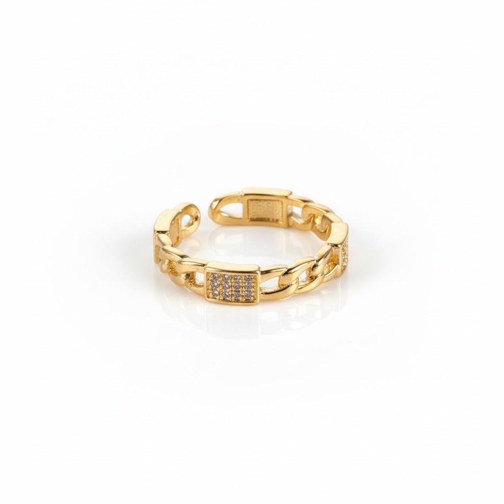 Anillo TIPO CUBANO CON PAVE #01