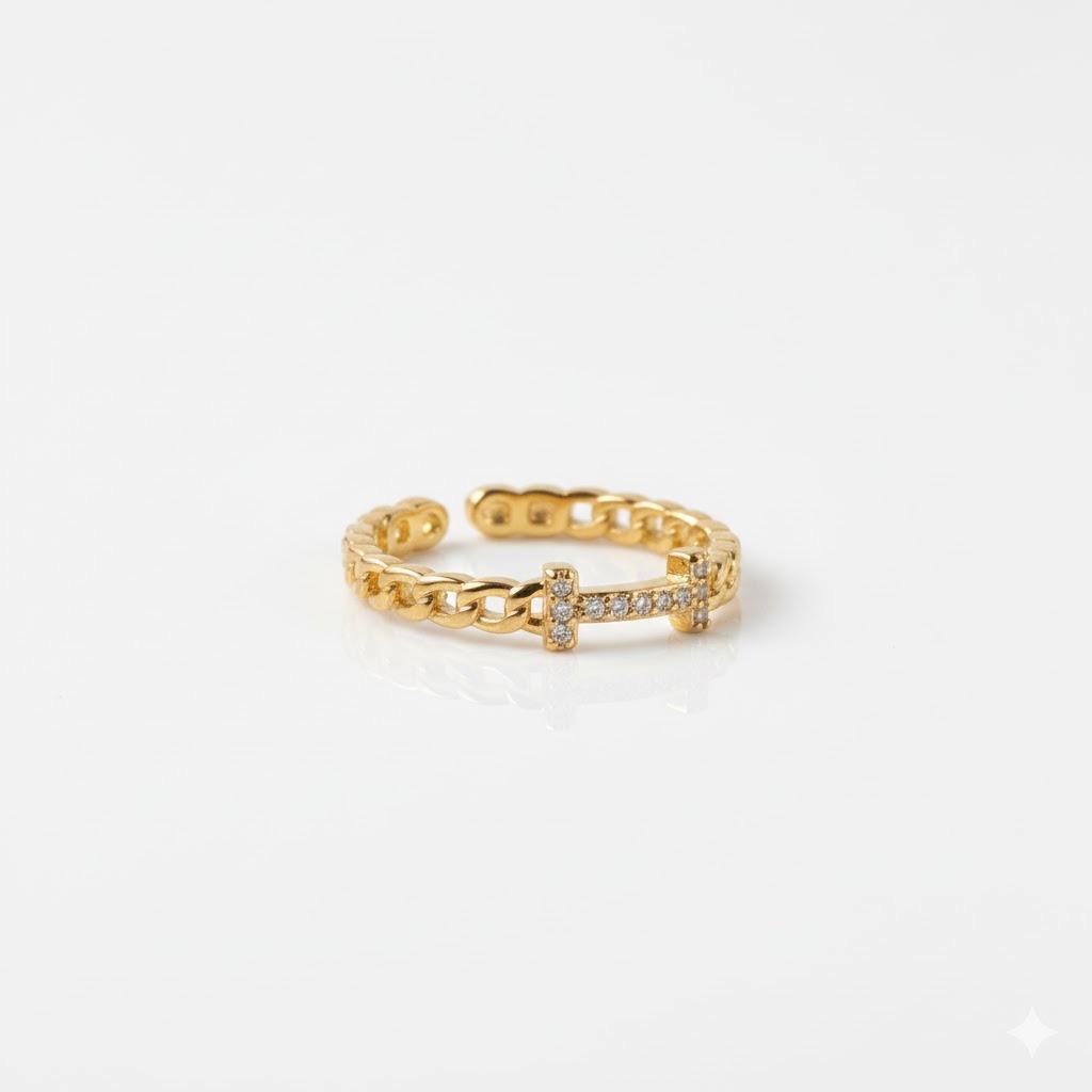 Anillo ESLABONES CENTRO ZIRCON #03