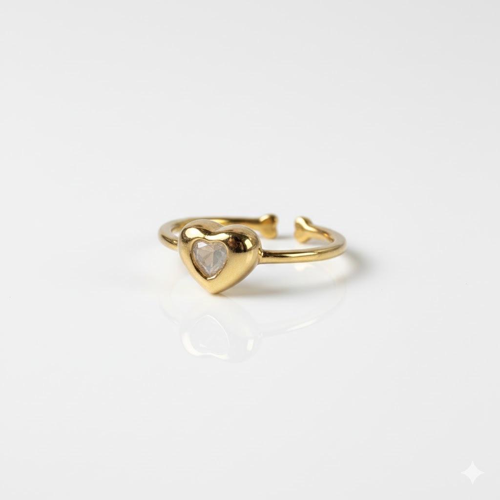Anillo CORAZON CON DIAMANTE #02